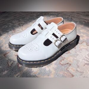 Dr. Martens Docs Leather 8065 Mary Jane White buckles Size US 7 Comfort Airwair